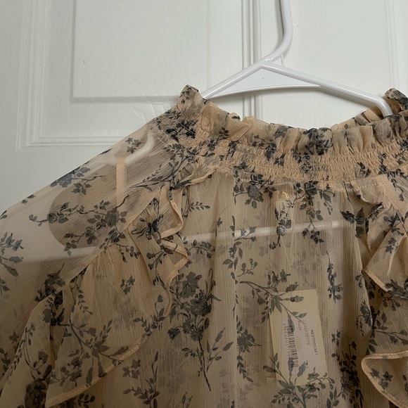 NWT MAJE Ruffle Floral Blouse - 3 - Picture 11 of 13